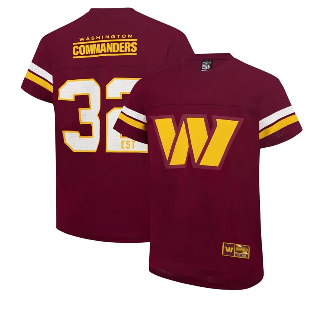 NFL Washington Commanders Burgundy and Gold Jersey